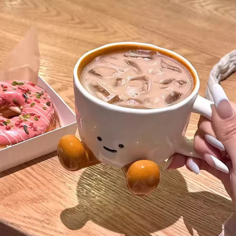 Kawaii hand - pinch feet ceramic coffee cup. High - aesthetic, great for home/dorm. Ideal gift, doubles as mark cup. - V.I.P Digital Presence