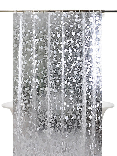 3D Water Cube Shower Curtain, Silk Pattern Waterproof Bathroom Partition Curtain, Cobblestone Curtain - V.I.P Digital Presence