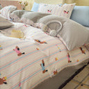 Double Gauze Four-Piece Set Jacquard Small Bamboo Cotton Three-Piece Set Student Dormitory INS Fresh Floral Bedding - V.I.P Digital Presence
