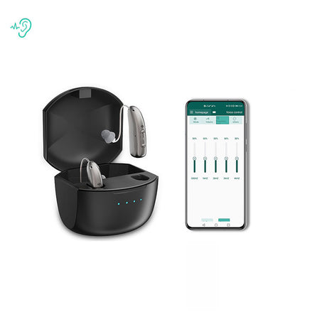 Rechargeable Bluetooth APP intelligent noise reduction RIC hearing aid ear back type hearing aid for the elderly with hearing loss - V.I.P Digital Presence