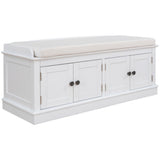TREXM storage table with 4 adjustable doors and shelves, detachable padded shoe stand (white) - V.I.P Digital Presence