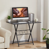Small foldable office desk, suitable for small spaces, living rooms, multifunctional computer desks, writing workstations, - V.I.P Digital Presence