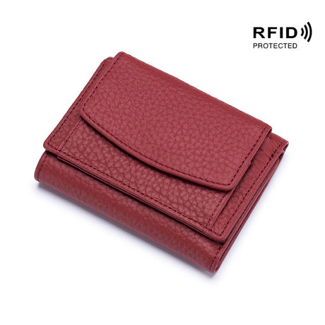 Small wallet women's genuine leather Japanese style fabric RFID coin bag wallet mini wallet short - V.I.P Digital Presence