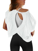 Women's beautiful back sports yoga T-shirt loose casual breathable - V.I.P Digital Presence