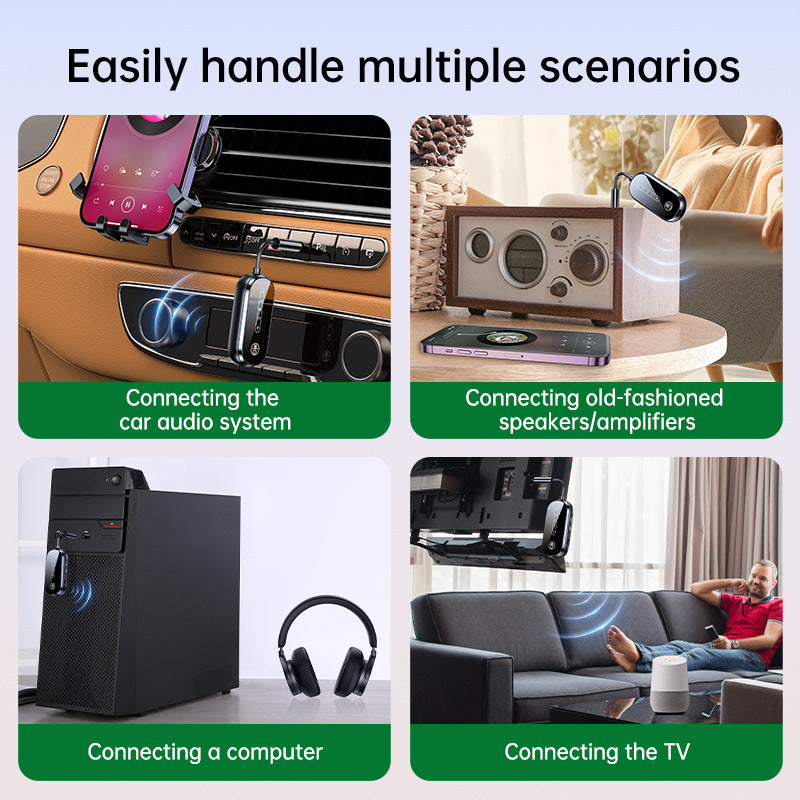 Two to two Bluetooth receiver transmitter 2-in-1 car Bluetooth adapter, airplane, ship, gym - V.I.P Digital Presence