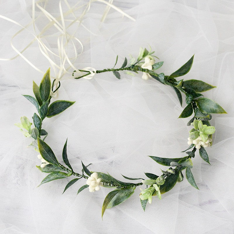 Minimalist Forest Flower Wreath Headflower Pregnant Women Spring Forest Shooting Green Plants Fresh Headwear Children's Festival Accessories - V.I.P Digital Presence