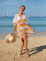 Cutout Striped Cover-Up with Tassel - V.I.P Digital Presence