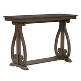 48-Inch Rustic Vintage Console Table --- Farmhouse Style Entryway Table with Open Shelf and Sturdy Construction (Walnut) - V.I.P Digital Presence