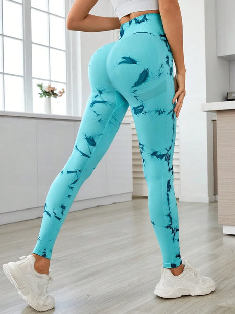 Printed High Waist Active Leggings - V.I.P Digital Presence