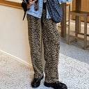 American retro leopard print casual pants with high waist design niche fashion loose and wide leg pants - V.I.P Digital Presence