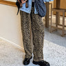 American retro leopard print casual pants with high waist design niche fashion loose and wide leg pants - V.I.P Digital Presence