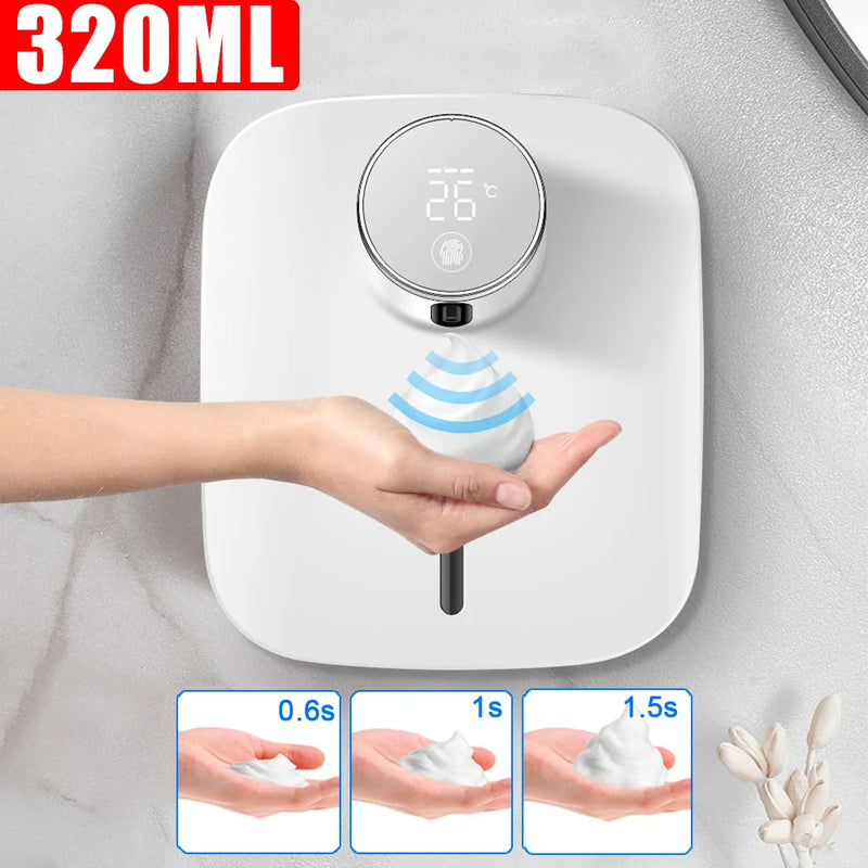 Wall-mounted Automatic Soap Dispenser Multifunctional Infrared Sensor LED Digital Display Touchless Foam USB Rechargeable - V.I.P Digital Presence