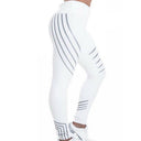 Tight Women Sexy Skinny Stripe Leggings Fitness Black White Pencil Pants Gym Running Workout sports Compression Trousers - V.I.P Digital Presence