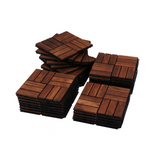 Acacia interlocking deck tile grid pattern, 10 pieces of 12 inch x 12 inch square brown Acacia hardwood outdoor flooring - V.I.P Digital Presence