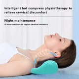 Masajeador de columna cervical, almohada de masaje, corrector de tracción, protector de cuello para aliviar el dolor de hombros y cuello, almohada de reparación rígida. 