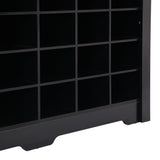 ONTREND Sleek Design 24 shoe cabinet, modern shoe cabinet with curved base, high-quality multifunctional side panel, black - V.I.P Digital Presence