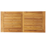 Della Acacia Wood Dining Table, Natural Stained with Rustic Metal, Brown, Grey - V.I.P Digital Presence