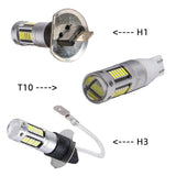 2Pcs H3 H1 W5W T10 White 4014 Chips 30 SMD High Power LED Fog Light Headlight Lamps Bulb Lens DC 12V - V.I.P Digital Presence