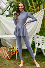 Mock Neck Long Sleeve One-Piece Swimwear - V.I.P Digital Presence