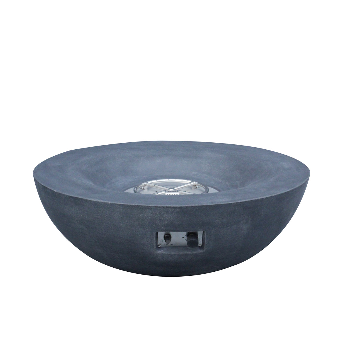42 Inch Outdoor Concrete Propane gas Fire Pit bowl in Dark Gray color - V.I.P Digital Presence