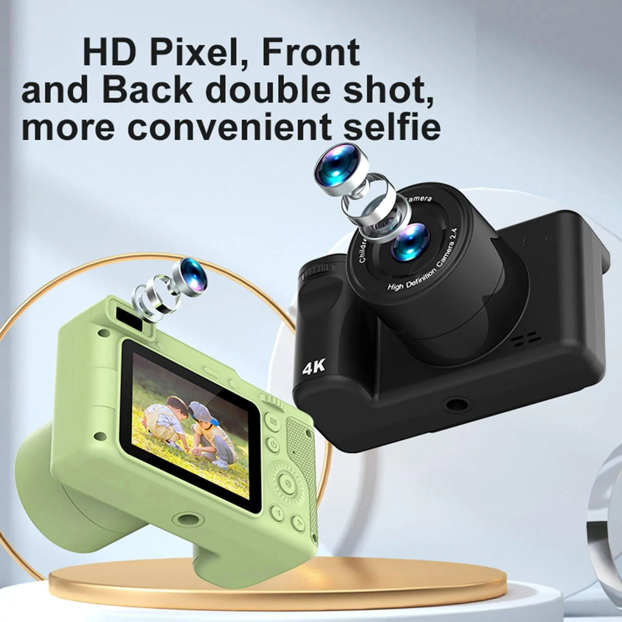 1080p Digital Cameras 40MP Front And Rear Camera 8X Digital Zoom Children Gift Recording Videos Student Camera With Bracket - V.I.P Digital Presence
