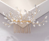 Pearl hair comb headdress Hand-woven crystal comb hair accessories - V.I.P Digital Presence