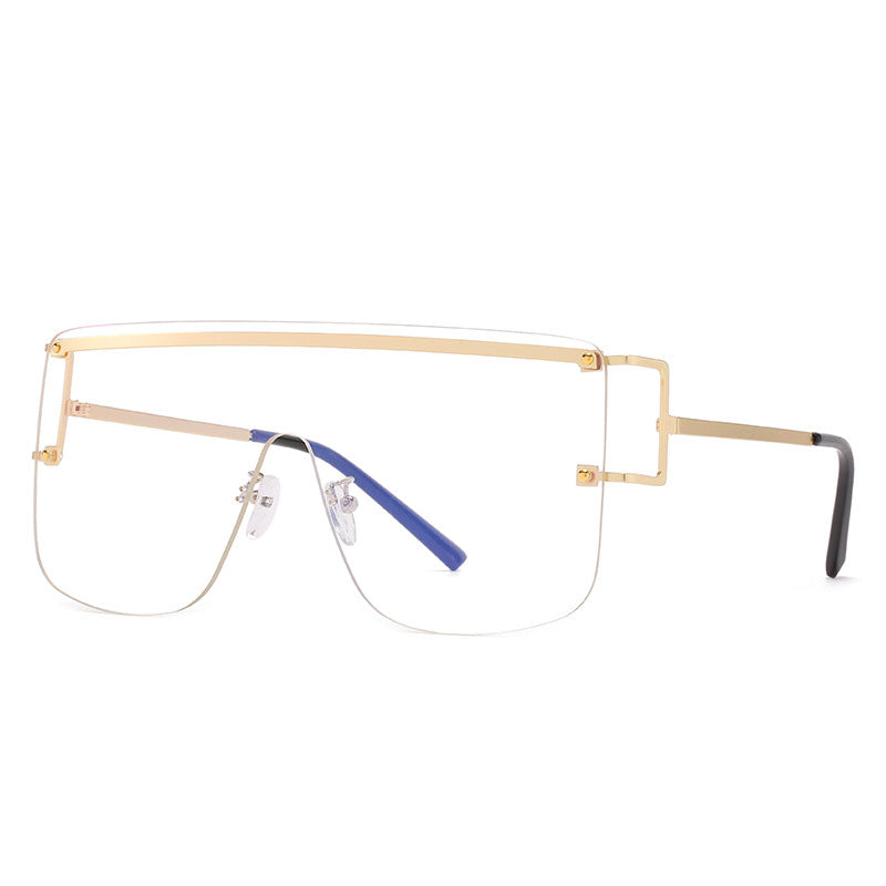 Nuevo estilo de gafas de sol de una pieza, gafas de sol de moda sin montura, gafas de sol de moda para mujer 