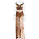 Sexy Women's Strapless Long Dress with Forked Hemline Style Spaghetti Strap Chiffon Dress - V.I.P Digital Presence