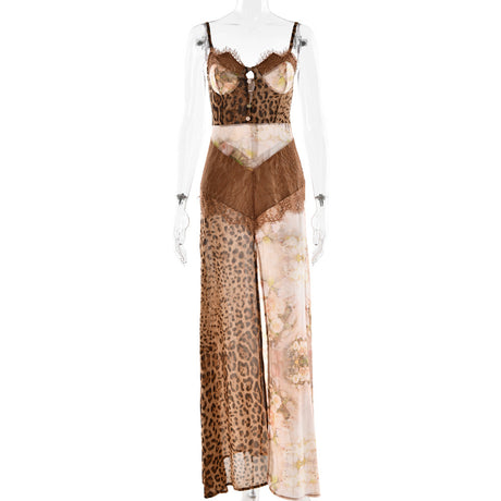 Sexy Women's Strapless Long Dress with Forked Hemline Style Spaghetti Strap Chiffon Dress - V.I.P Digital Presence