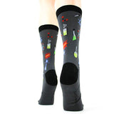 Education Themed Science Chemistry Printed Female Mid Tube Casual Grey Socks - V.I.P Digital Presence