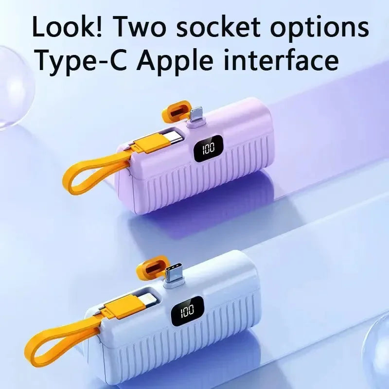 Mini banco de energía de 30000Mah, cable inalámbrico, Powerbank con pantalla digital, batería externa, cargador portátil para Iphone, Samsung, Xiaomi