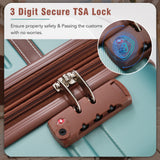 Hardshell Luggage Sets 3 Pieces 20"+28" Luggages and Cosmetic Case Spinner Suitcase with TSA Lock Lightweight,Green - V.I.P Digital Presence