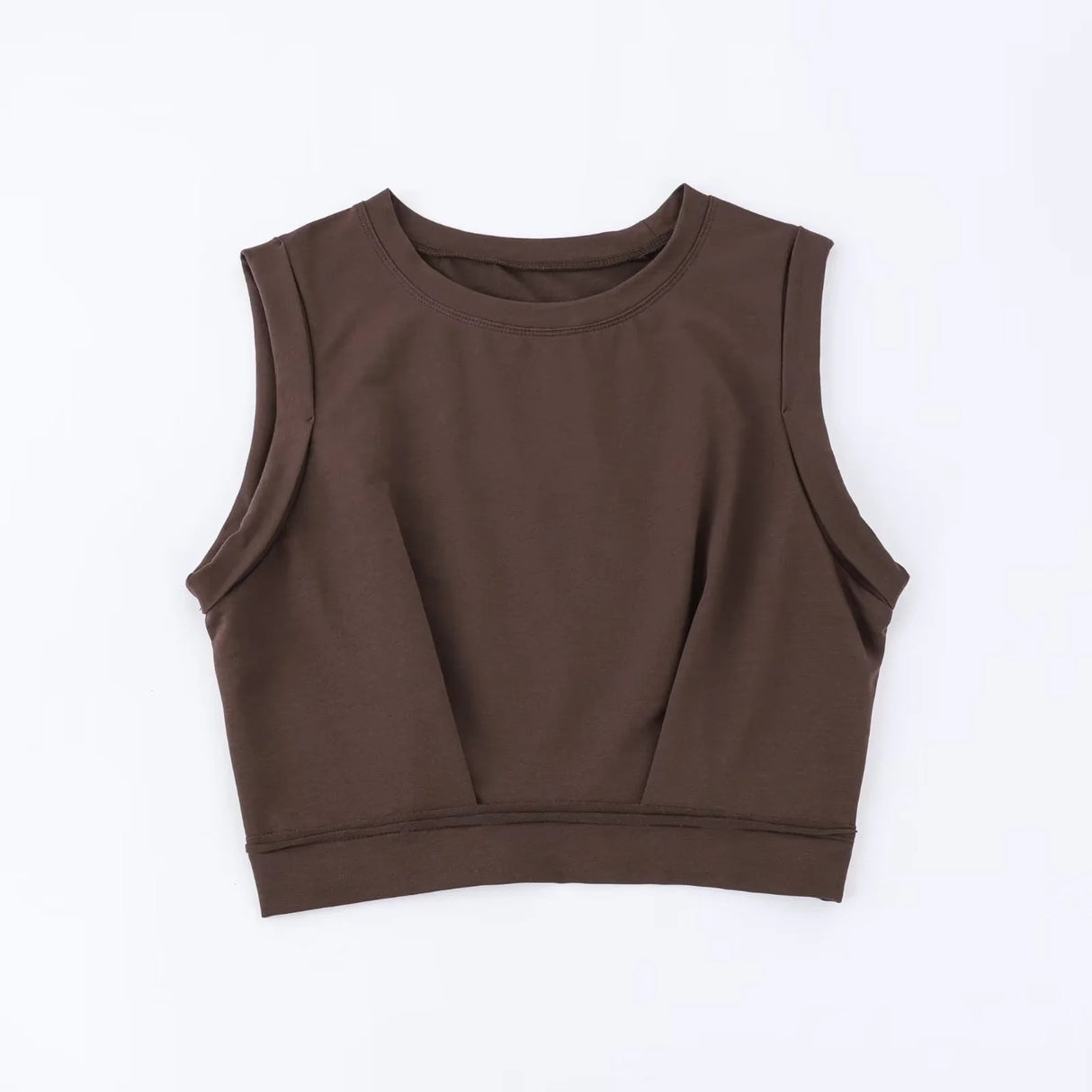 Short crop top with exposed navel and sleeveless loose fitting vest women's high waisted sports fitness yoga base shirt - V.I.P Digital Presence