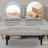 Ottoman Bench 4-thickened Roman Column Feet French Upholstered Bedside Bench For Bedroom Living Room Entryway - V.I.P Digital Presence
