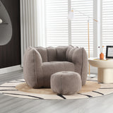 Soft Bean Bag Chair with High Resilient Foam(Chips)for living room and bedroom,Comfortable Square Lazy Sofa with Footstool - V.I.P Digital Presence