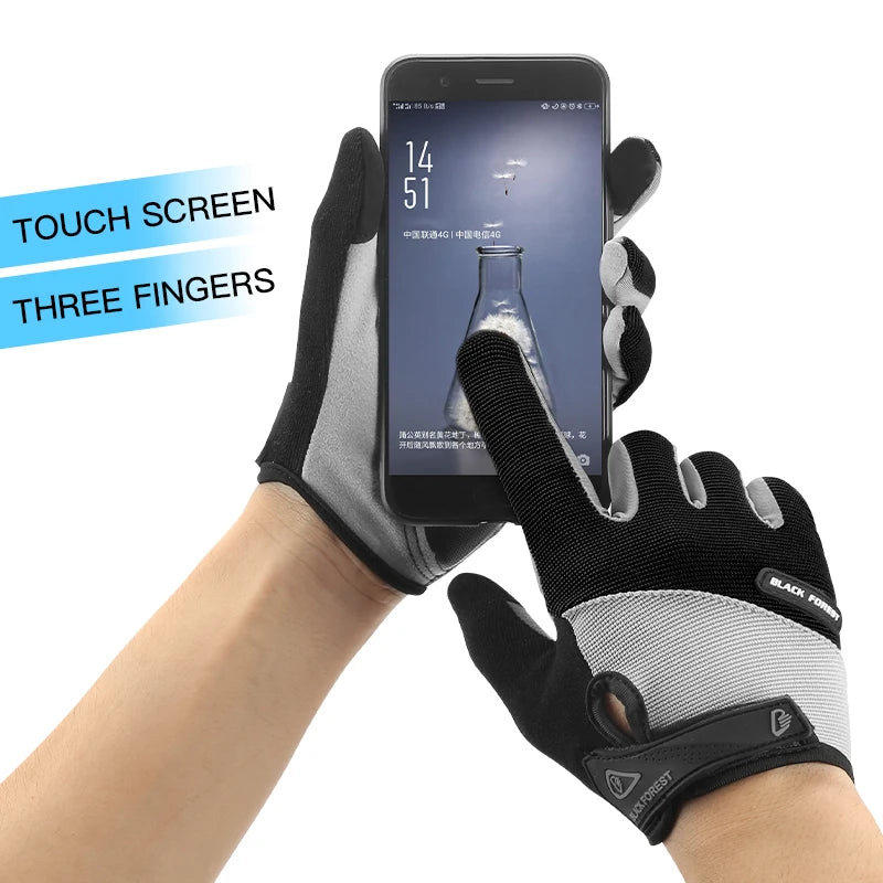 Outdoor sports men's and women's anti slip and wear-resistant fitness bicycles breathable full finger riding touch screen gloves - V.I.P Digital Presence