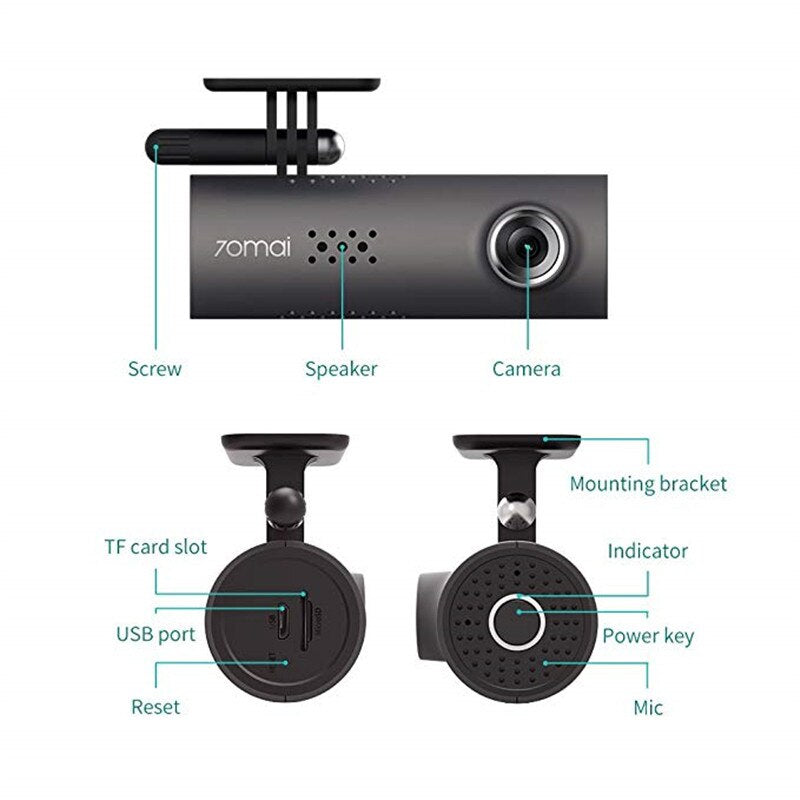 Xiaomi 70 Minutes Smart WiFi DVR 130 Degree Wireless Car Dash Cam 1080P Full HD Night Version G-Sensor Driving Recorder - V.I.P Digital Presence