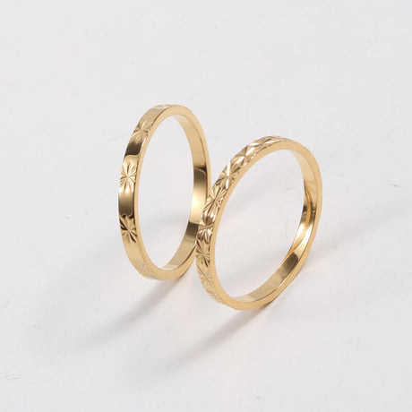 Ring Titanium steel electroplated with 18k gold Shine - V.I.P Digital Presence