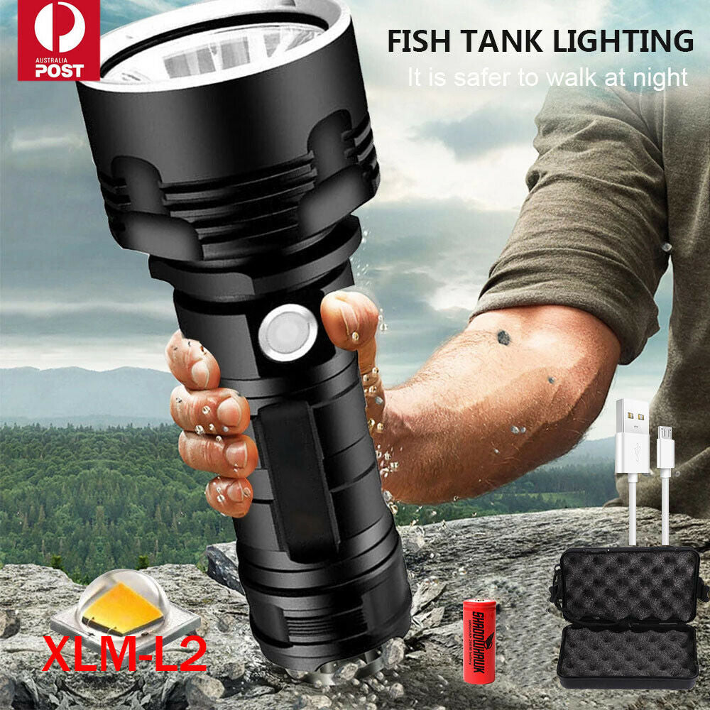 New P50 Strong Light Fixed Focus Flashlight Power Display USB Charging Outdoor Lighting Strong Light Flashlight - V.I.P Digital Presence