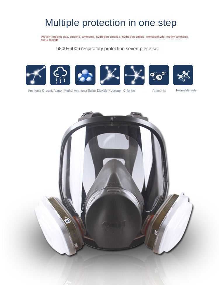 Facemoon Full Face Gas Mask Respirator – P100 Filters, Silicone Seal – For Painting, Spraying