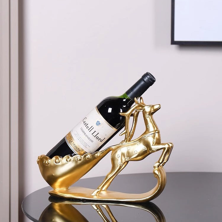Creative Golden Deer Wine Rack Living Room Wine Cabinet Decoration Home TV Cabinet Decoration Red Wine Rack Decorative Crafts - V.I.P Digital Presence