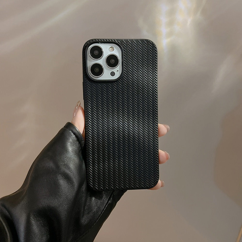 Simple and advanced 13 suitable for iPhone 14 iPhone case 14 Pro Max weaving 15 Knitted pattern X Solid color 11 - V.I.P Digital Presence