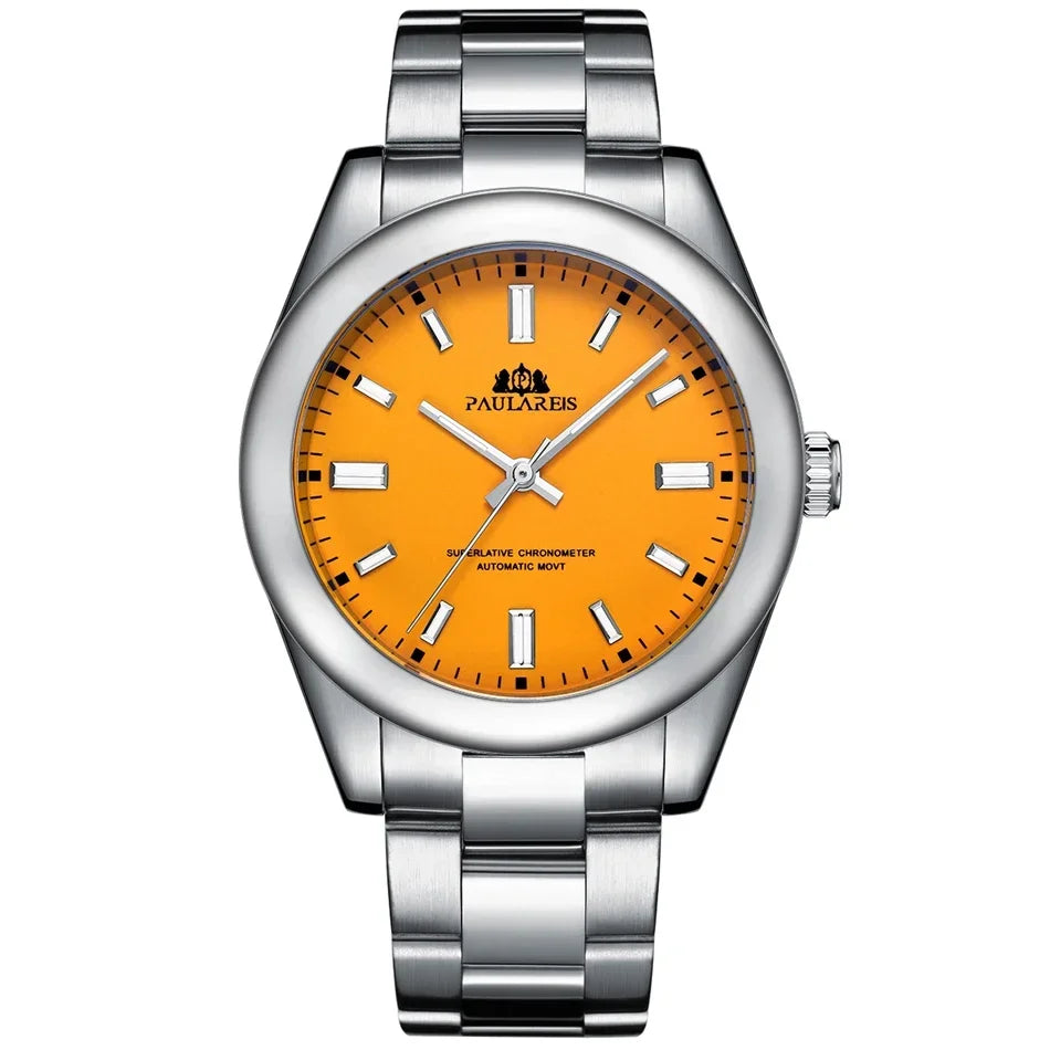 Automatic Watch for Men Mechanical Stainless Steel Luxury Red Yellow Sky Blue Green Colorful Rainbow 41mm Reloj Hombre Baratos - V.I.P Digital Presence