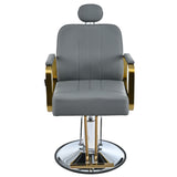 Advanced reclining hair salon chair with heavy-duty hydraulic pump, 360 ° rotation, maximum weight capacity of 400 pounds, Gray - V.I.P Digital Presence