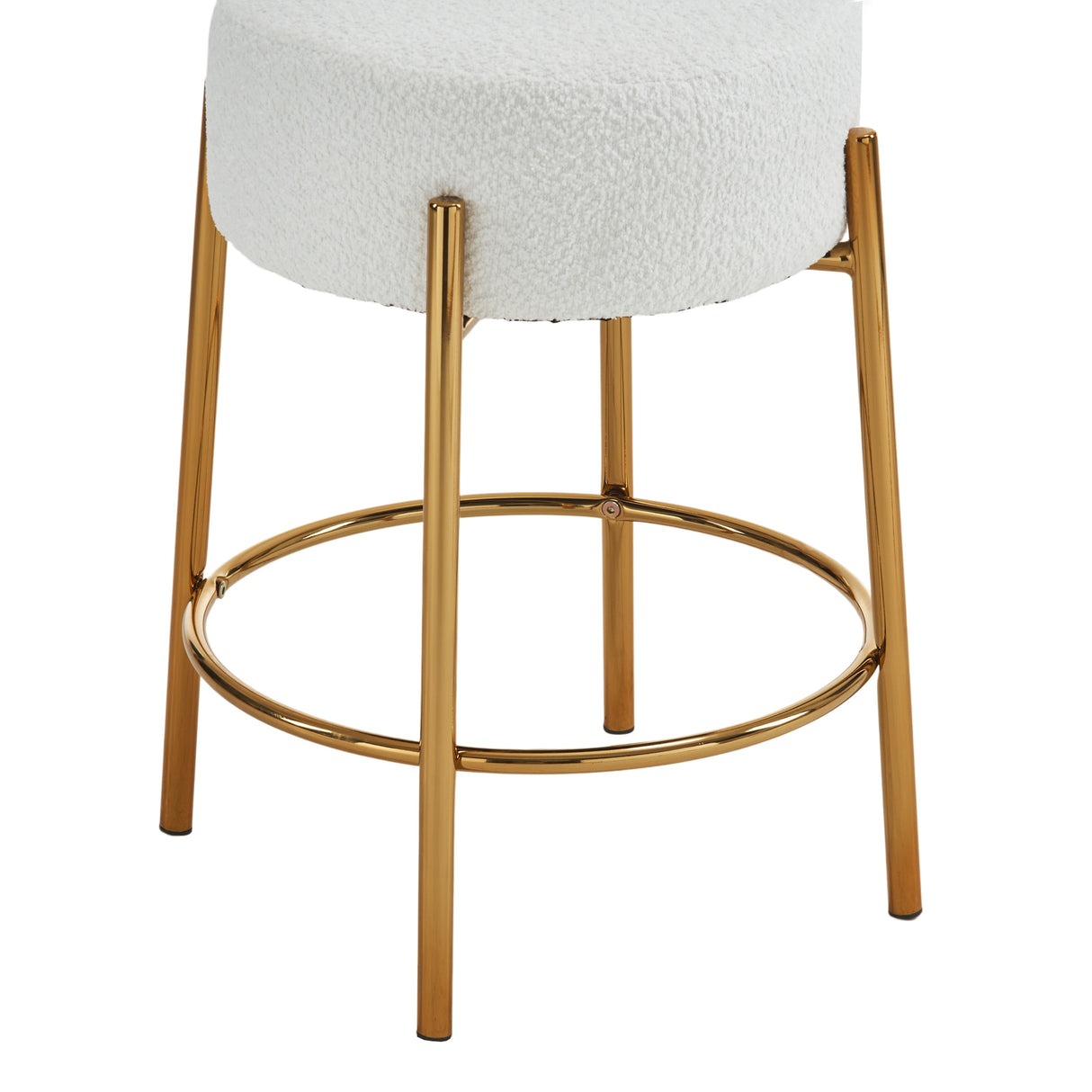 24 inch high circular bar stool, set of two - modern cushioned dining stool - including sturdy hardware support legs - V.I.P Digital Presence