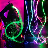 USB Rechargeable LED Fiber Optic Whips 360° Swivel Optical Whips Multi-color Disco RGB Dancing Glowing Whip Sparkle Flow string - V.I.P Digital Presence