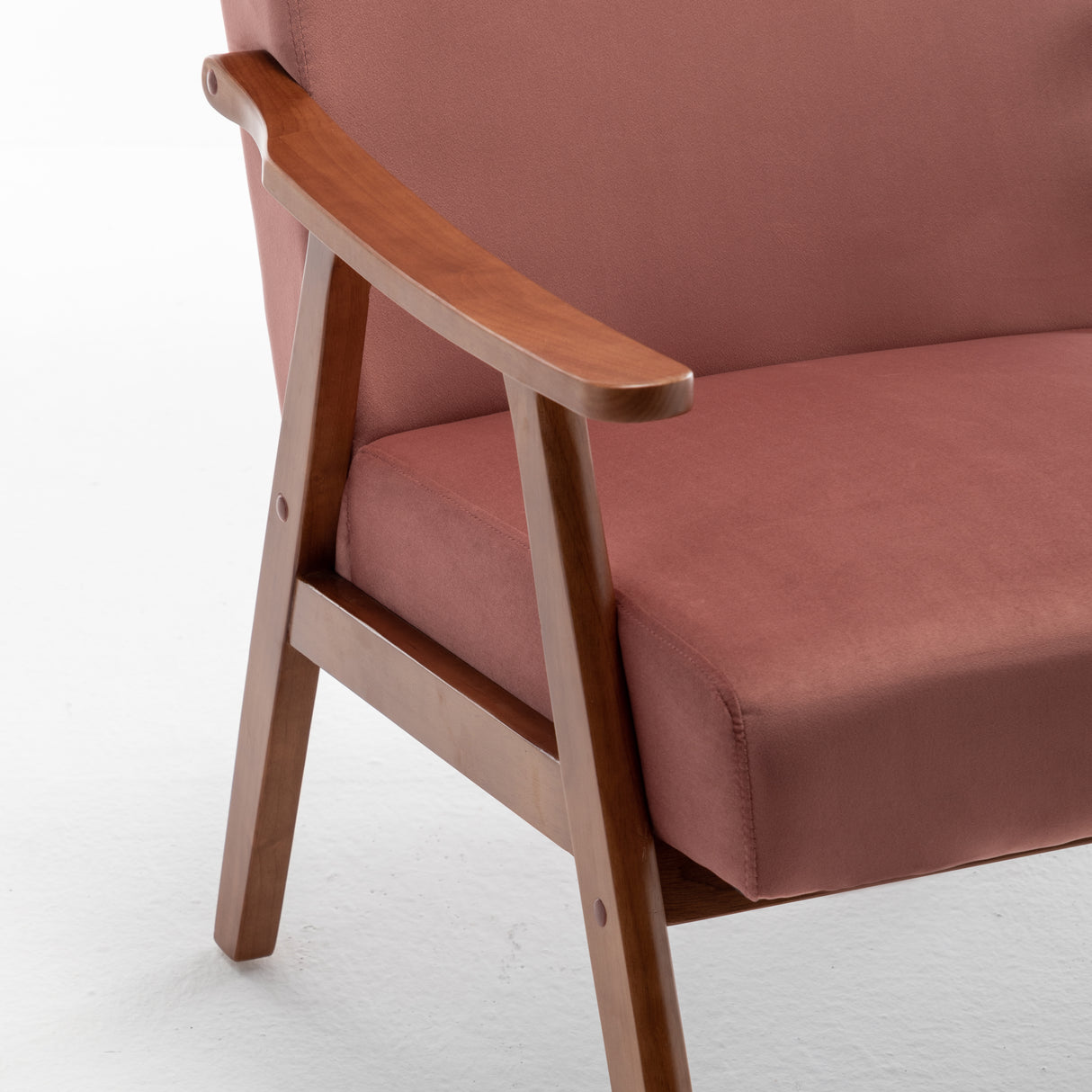 Mid-Century Modern Chair, Living Room Chair with Solid Wood Frame, Accent Chair Extra-Thick Backrest, Wingback Chair for Bedroom - V.I.P Digital Presence