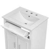 24" Bathroom Vanity with Sink, Bathroom Vanity Cabinet with One Flip Drawer and Doors, Solid Wood and MDF, White - V.I.P Digital Presence