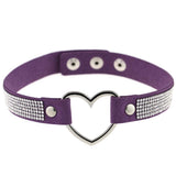 Japan's Harajuku Soft Girl Black Rhinestone Peach Heart Love-Shaped Collar Women's Neck Strap Collarbone Necklace Short - V.I.P Digital Presence