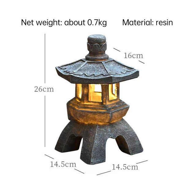 Solar-Powered Zen Garden Decor: Pagoda Lanterns & Statues - V.I.P Digital Presence
